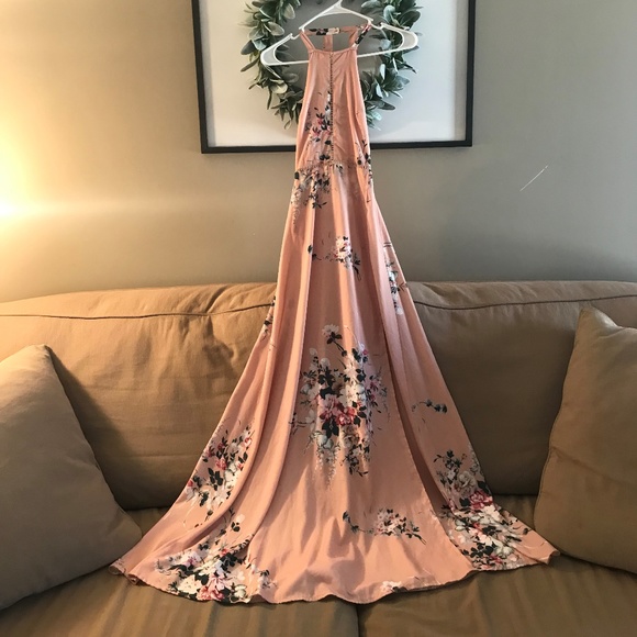 pink floral dress for wedding guest
